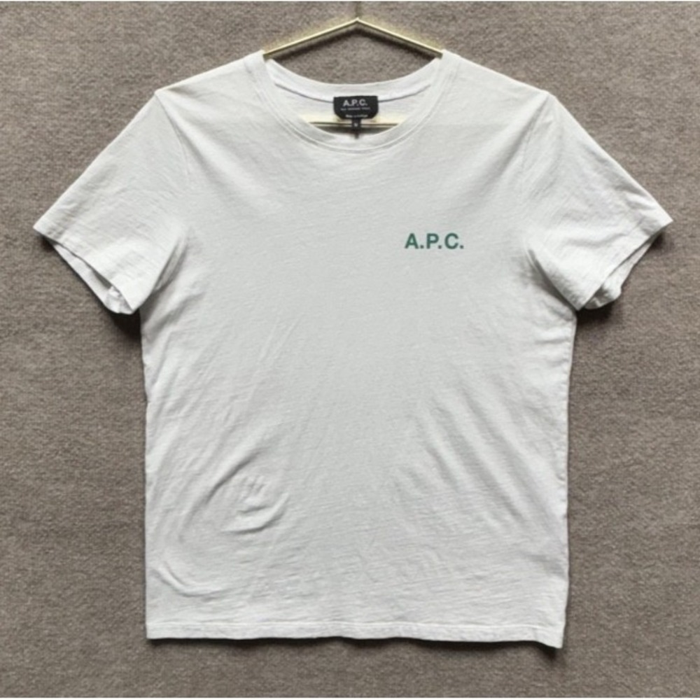 A.P.C. Rue Madame Paris Print SS T Shirt White Men Medium Crow Tee EUC Cotton
